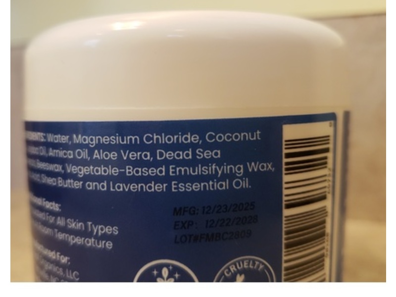 FoxLeaf Organics Magnesium Body Cream, 4 oz