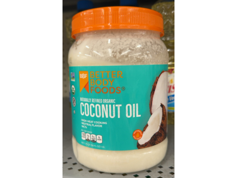 Better Body Foods Naturally Refined Organic Coconut Oil, 56 fl oz/1.6 L