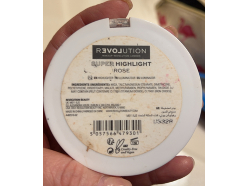 Makeup Revolution Relove Super Highlighter, Rose, 0.21 oz/6 g