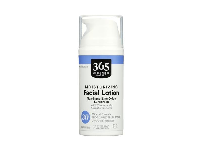 365 By Whole Foods Market Facial Moisturizer Sunscreen Lotion, SPF 30, 3 fl oz/88.72 mL