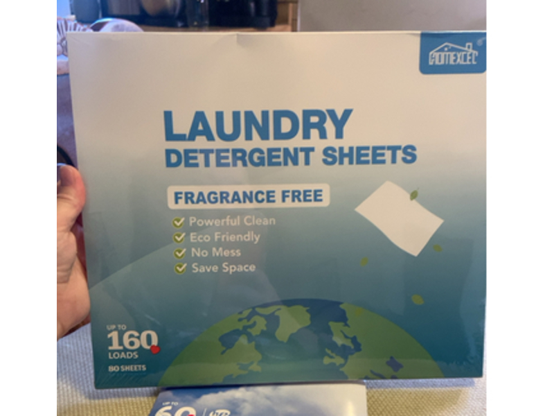 Homexcel Laundry Detergent Sheets, Fragrance Free, 160 Loads, 80 Count