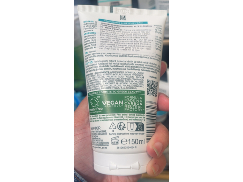 Garnier Skin Active Cleansing Foam, Hyaluronic Aloe, 150 mL