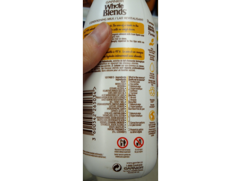 Garnier Whole Blends Conditioning, Milk Repairing Honey, 250 mL