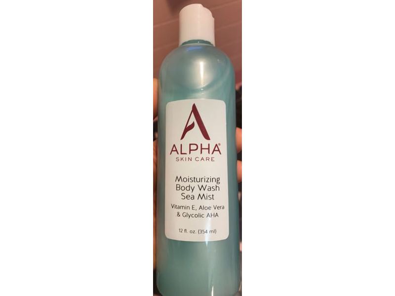 Alpha Skin Care Moisturizing Body Wash Sea Mist, Vitamin E, Aloe Vera & Glycolic Aha, 12 fl oz/354 mL