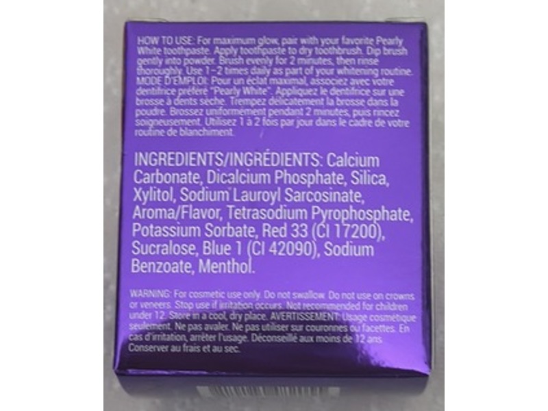 Pearly White V34 Teeth Whitening Powder, Purple, 1 oz/30 g