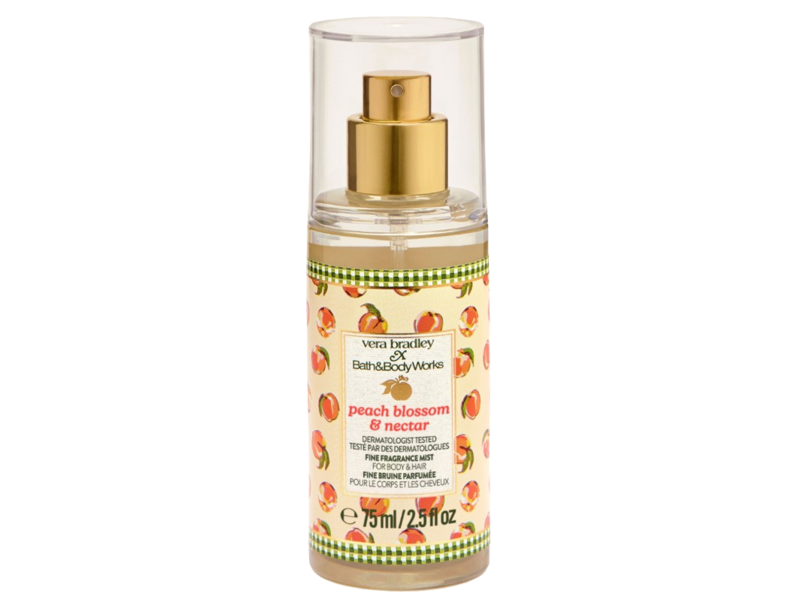 Vera Bradley X Bath & Body Works Fine Fragrance Mist, Peach Blossom & Nectar, 2.5 fl oz/75 mL