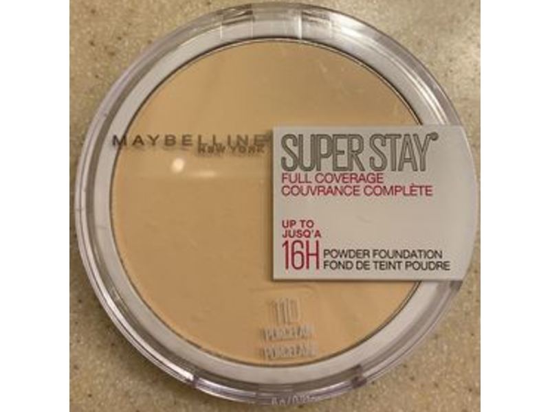 Maybelline Super Stay Full Coverage Powder Foundation, 110 Porcelain, 0.2 oz / 6 g