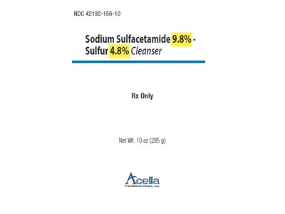 Sodium Sulfacetamide 9.8%-Sulfur 4.8%Cleanser, 12 fl oz, Acella (Rx)