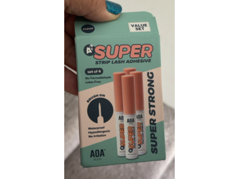 AOA Studio Super Strong Strip Lash Adhesive, 0.17 oz/5 g, 4 Count