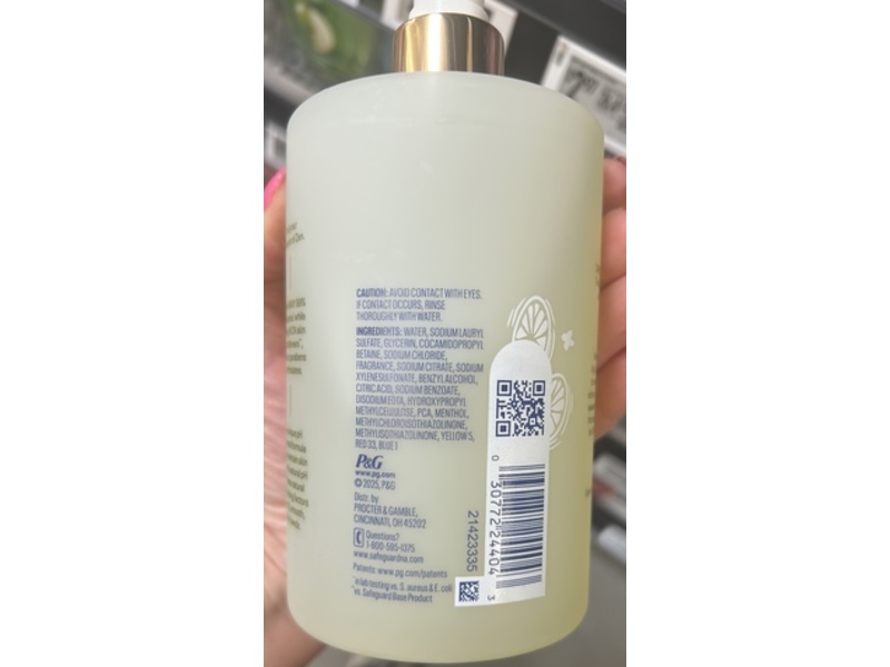 Safeguard Liquid Hand Soap, Notes Of Lemon & Yuzu Scent, 16 fl oz/473 mL