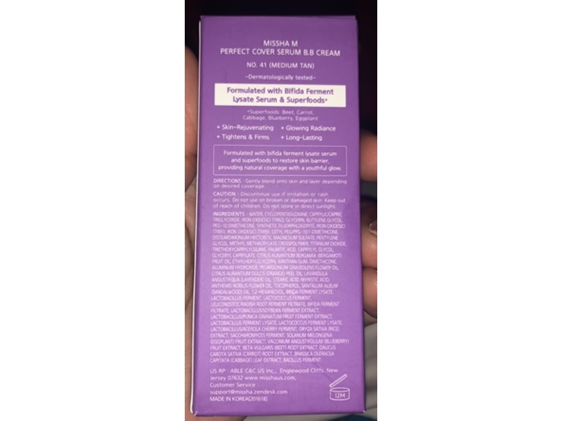 Missha M Perfect Cover Serum B.B Cream, No.41 Medium Tan, 1.18 fl oz/35 mL