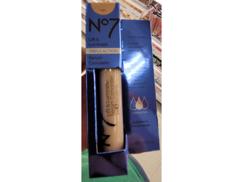 No 7 Lift & Luminate Serum Concealer, Triple Action, Light, 0.27 fl oz