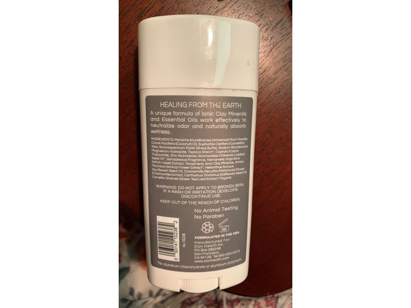 Zion Health Natural deodorant for Men- CLAYDRY SUPER ATHLETIC Protection