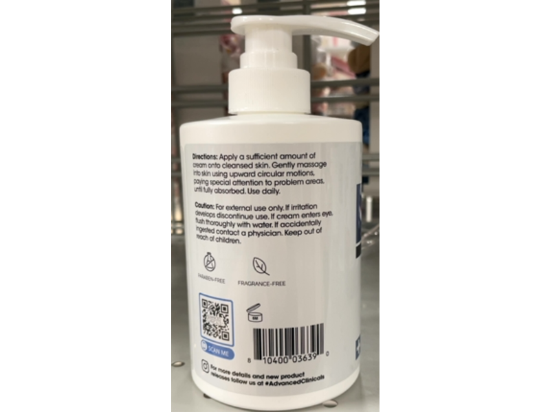 Advanced Clinicals Collagen Lotion + Peptide Firming Face & Body Cream, 15 fl oz/ 444 mL