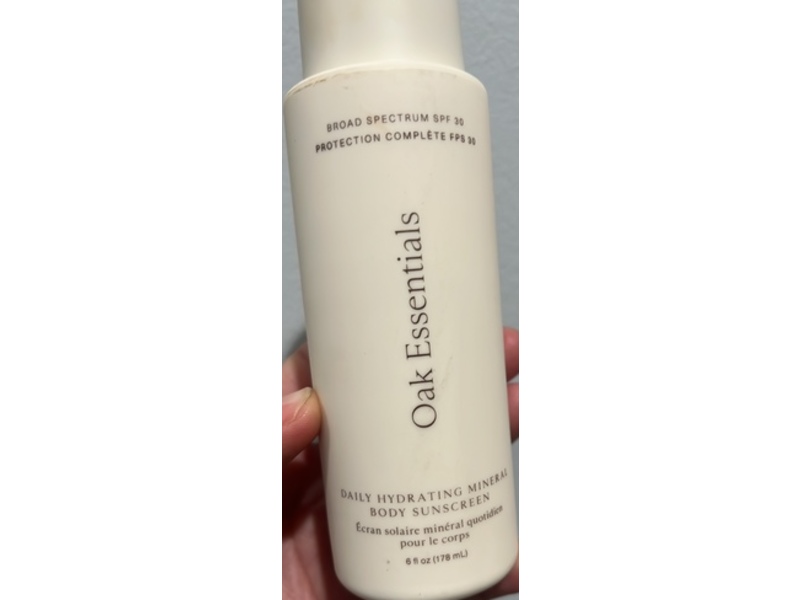 Oak Essentials Daily Hydrating Mineral Body Sunscreen, SPF 30, 6 fl oz/178 mL