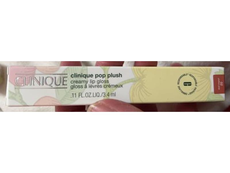 Clinique Pop Plush Creamy Lip Gloss, 02 Chiffon Pop, 0.11 fl oz/3.4 mL