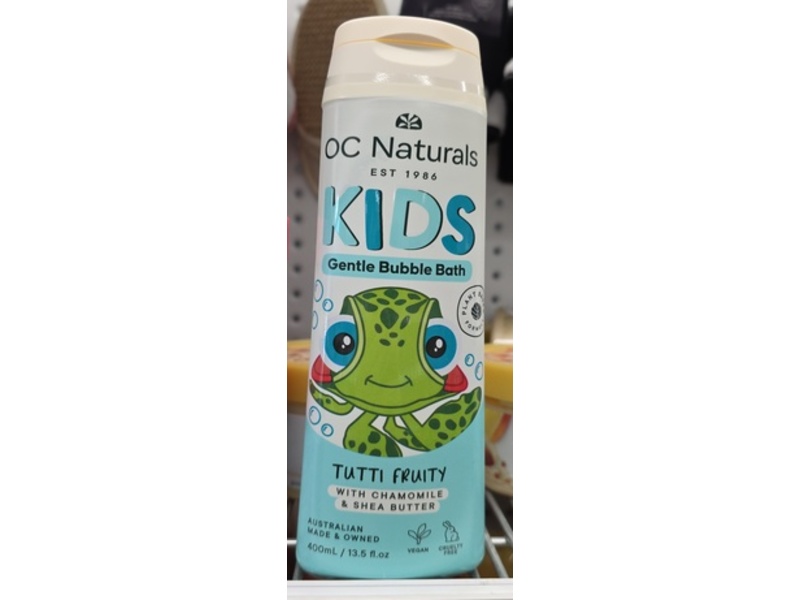 OC Naturals Kids Gentle Bubble Bath, Tutti Fruity, Chamomile & Shea Butter, 13.5 fl oz/400 mL