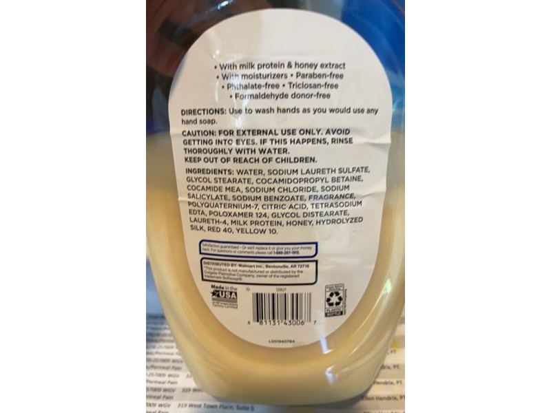 Equate Liquid Hand Soap, Milk & Honey, 50 fl oz/147 L