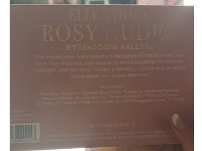 Ellen Tracy Eyeshadow Palette, Rosy Nudes, 0.58 oz/16.5 g