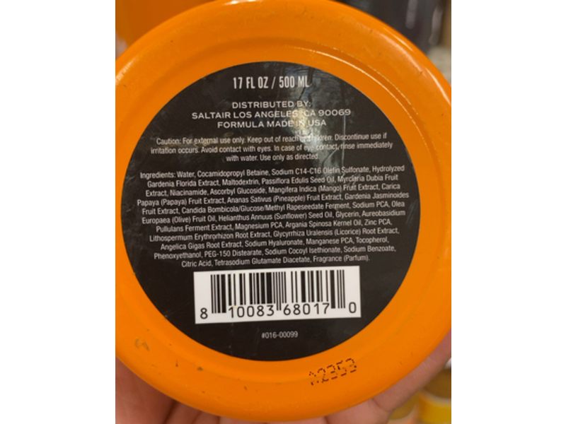 Saltair Exotic Pulp Skin Brightening Serum Body Wash, Citrus Scent, 500 mL