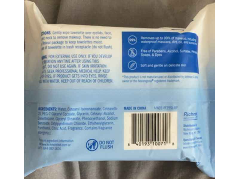 Biophil Makeup Remover Super Soft Cleansing Towelettes, Original, 25 Count