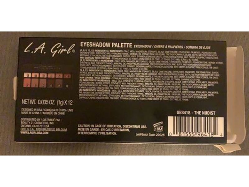 L.A. Girl Fanatic Eyeshadow Palette, The Nudist, 0.035 oz