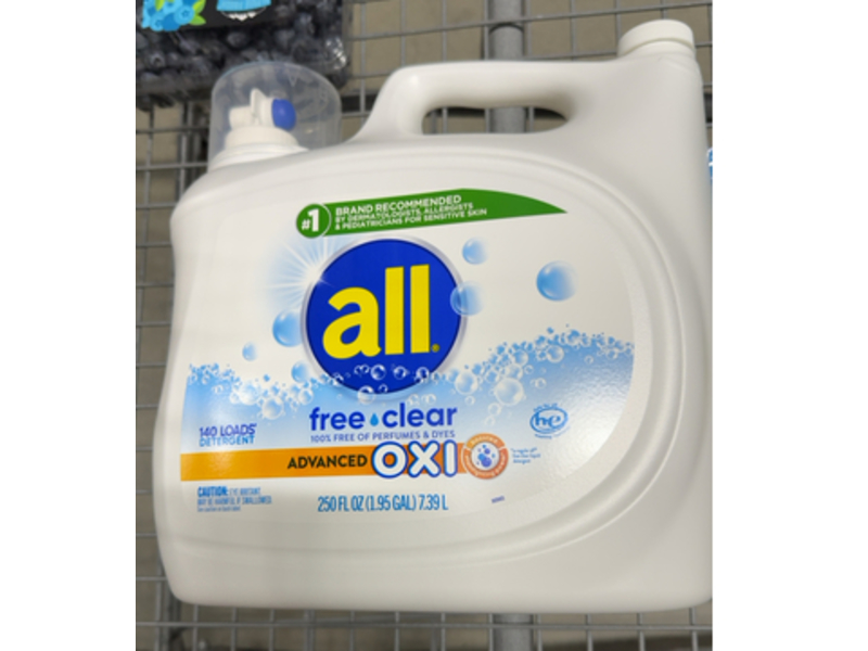 All Advanced Oxi Laudry Detergent, 140 Loads, 250 fl oz/7.39 L
