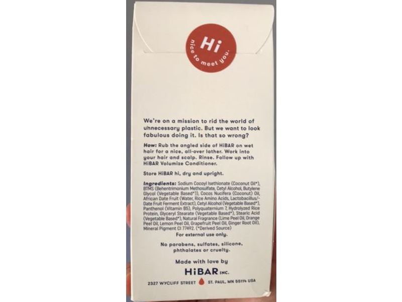 HiBAR Volumize Solid Shampoo Bar, 3.2 oz/90 g