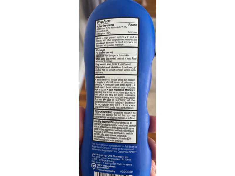 CVS Health Sport Sunscreen Lotion, SPF 70, 8 fl oz/237 mL