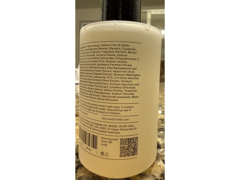 Salt & Stone Body Wash, Santal & Vetiver, 3.38 fl oz/100 mL