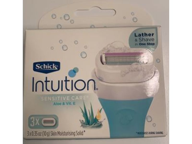Schick Intuition Sensitive Care Blades, Aloe & Vit.E, 0.35 oz/10 g, 3 Count