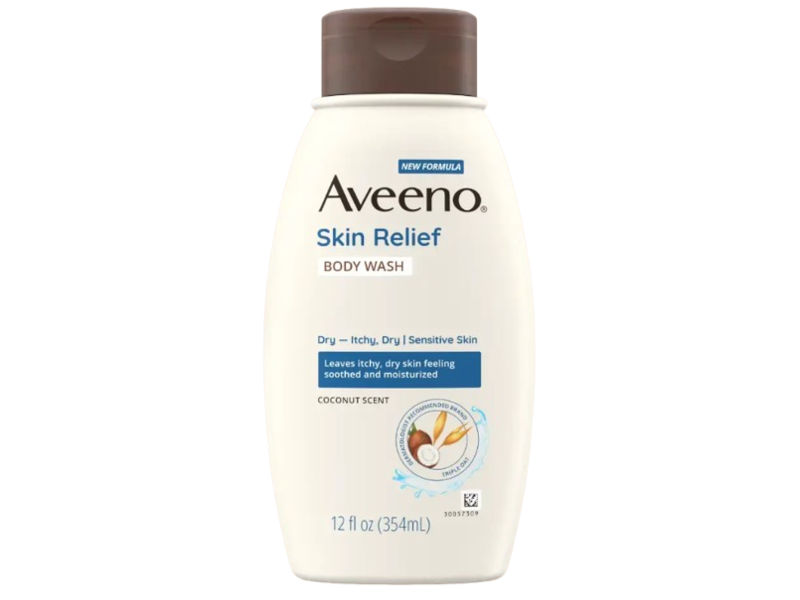 Aveeno Skin Relief Body Wash, Coconut Scent, 12 fl oz/354 mL.