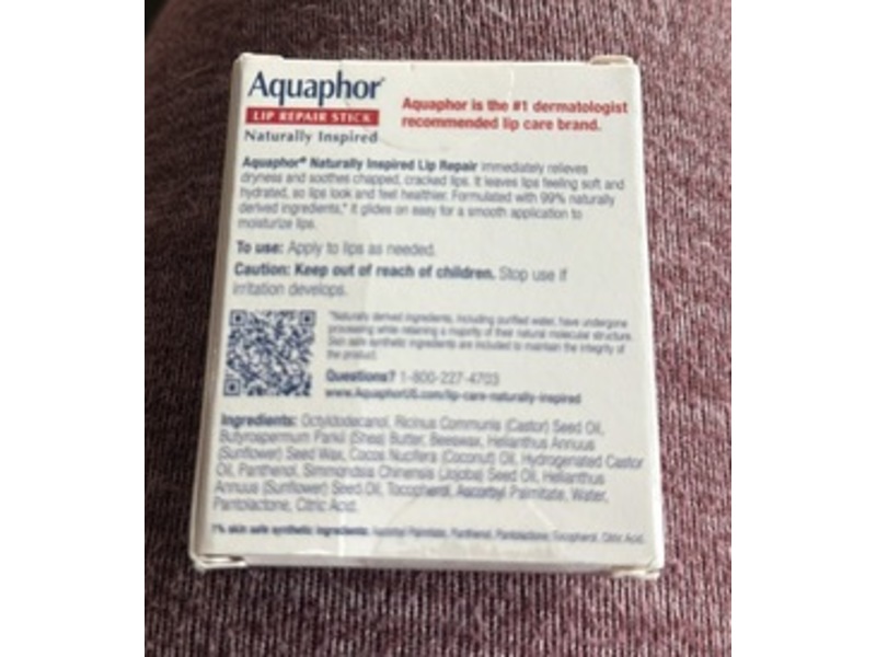 Aquaphor Lip Repair Stick, Coconut Oil, 0.17 oz/4.8 g, Pack Of 3