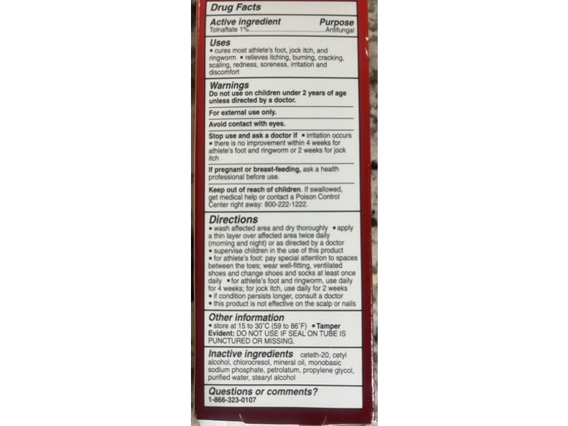 Walgreens Athlete's Foot Cream, Tolnaftate 1%, 1 oz/28 g
