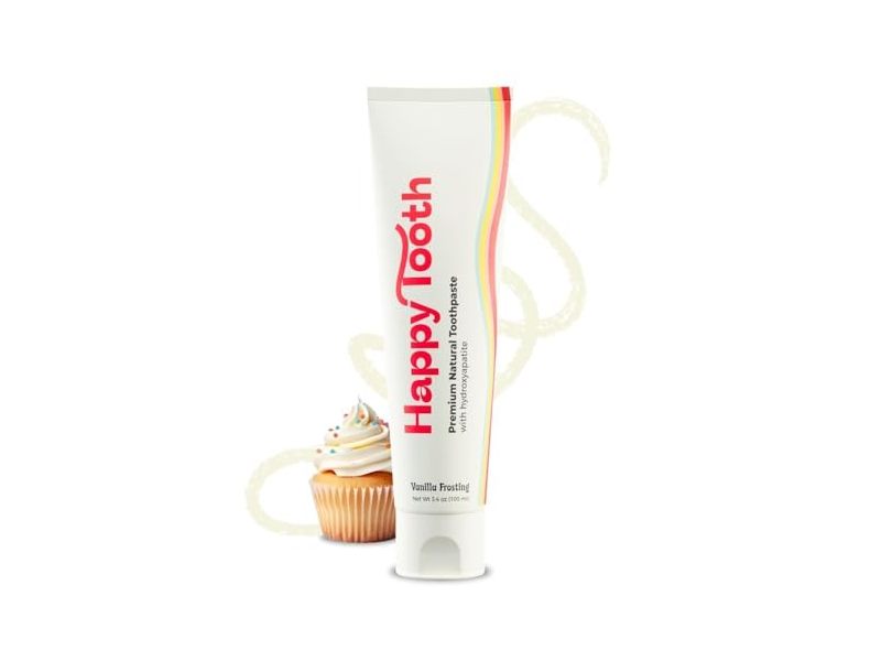 Happy Tooth Fluoride Free Toothpaste, Vanilla Frosting, 3.4 oz/100 mL