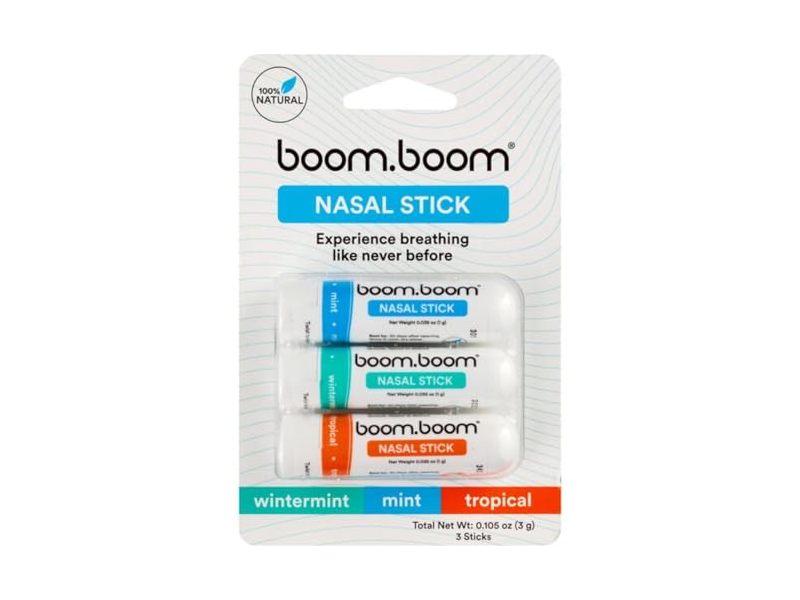BoomBoom Nasal Stick, Mint, Wintermint & Tropical, 0.105 oz/3 g