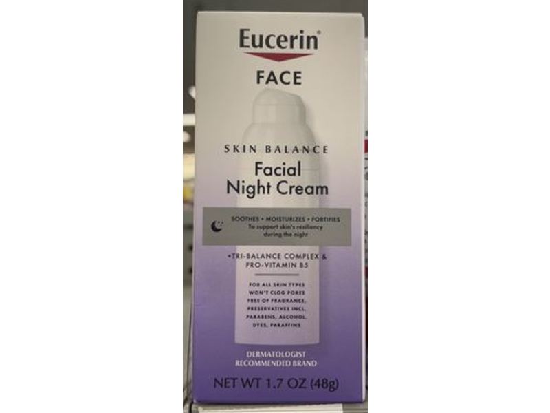 Eucerin Face Skin Balance Facial Night Cream, 1.7 oz/48 g