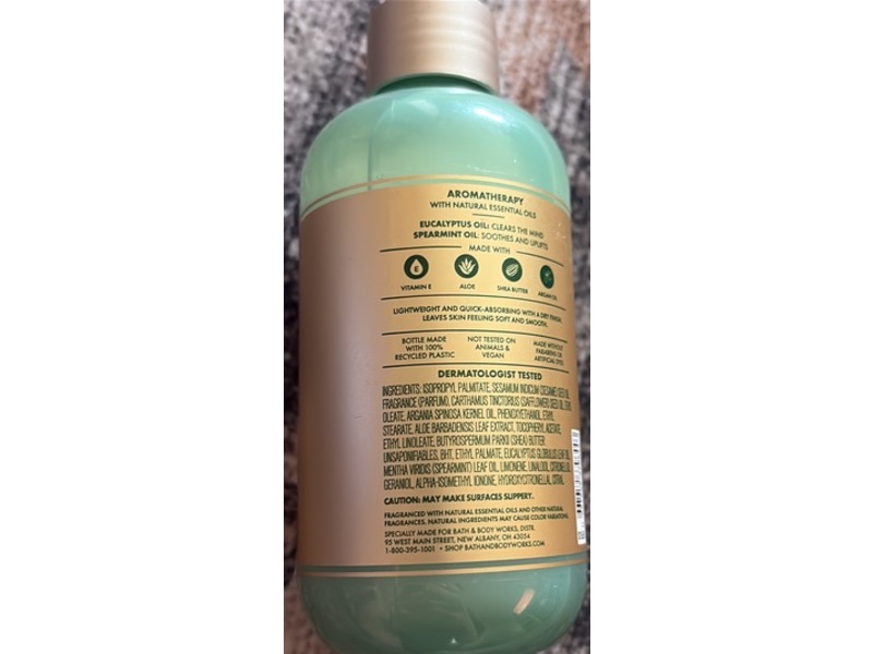 Bath & Body Works Aromatherapy Body + Massage Oil, Eucalyptus + Spearmint, 6 fl oz/177 mL