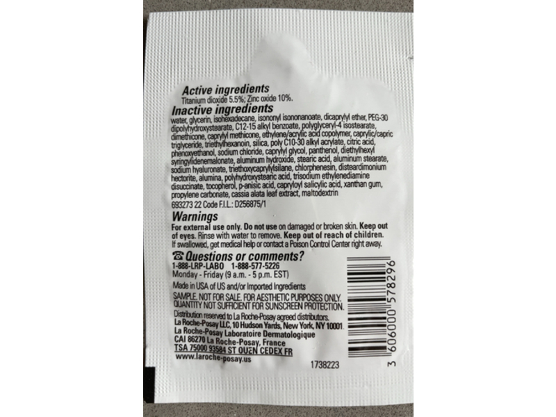 La Roche-Posay Anthelios HA Mineral Daily Moisturizing Cream Mineral Sunscreen, SPF 30, 0.06 fl oz/2 mL