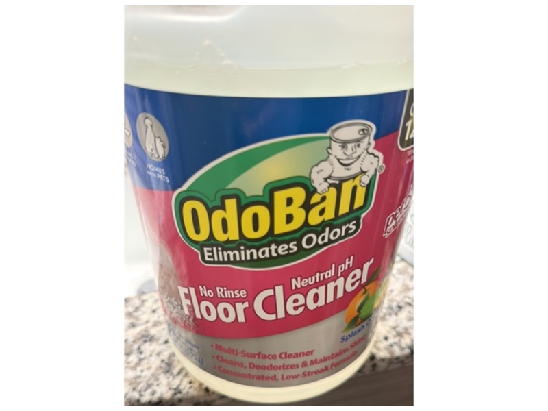 OdoBan No Rinse Neutral pH Floor Cleaner, Splash O' Citrus, 128 fl oz/3.79 L, Pack Of 2