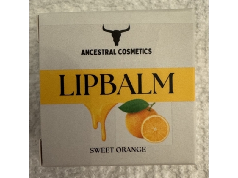 Ancestral Cosmetics Lip Balm, Sweet Orange, 0.34 oz/10 mL