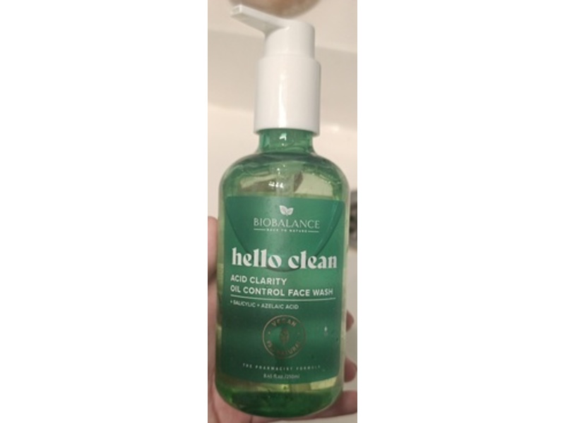 Biobalance Back To Nature Hello Clean Acid Clarity Oil Control Face Wash, 8.45 fl oz/250 mL