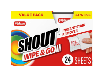 Shout Wipe & Go Instant Stain Remover, 24 Count, Pack of 3