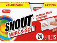 Shout Wipe & Go Instant Stain Remover, 24 Count, Pack of 3 - thumbnail 1