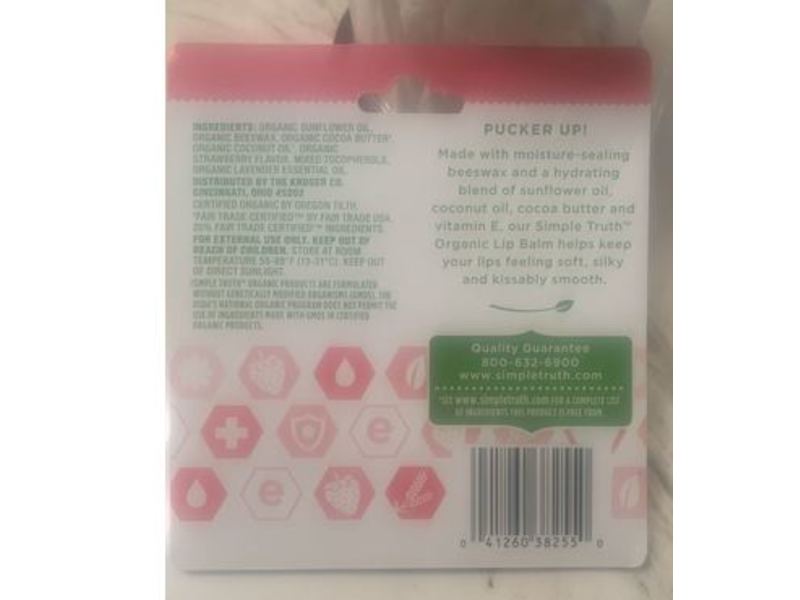 Simple Truth Organic Moisturizing Lip Balm, Strawberry Lavender, 0.25 oz/7 g