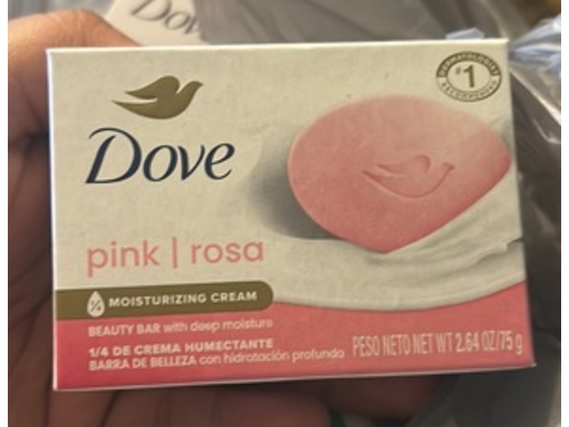 Dove Moisturizing Cream Beauty Bar, Pink Rosa, 2.64 oz/75 g