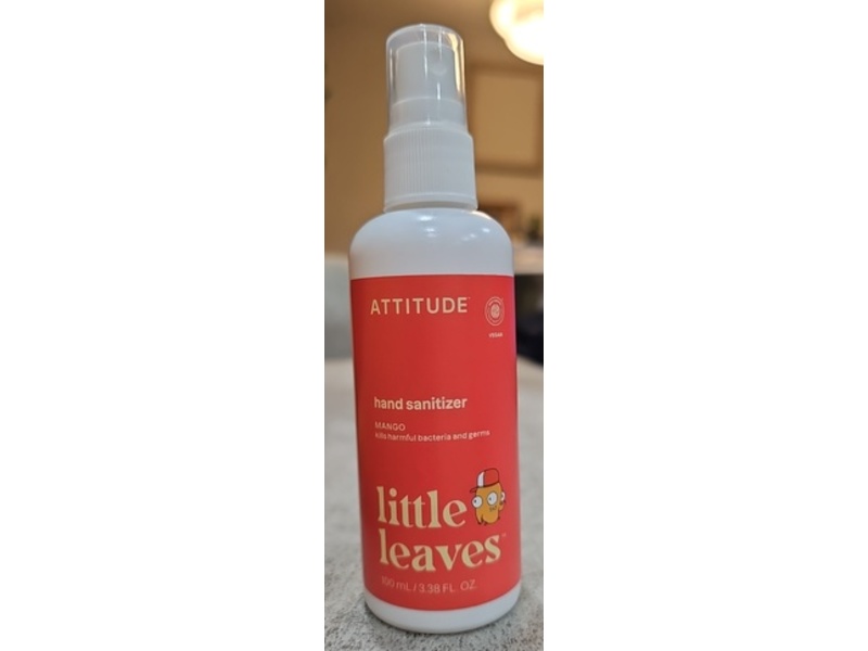 Attitude Little Leaves Hand Sanitizer, Mango, 3.38 fl oz/100 mL