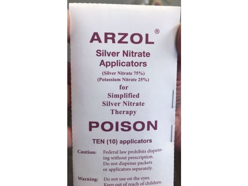 Silver Nitrate Applicators (Poison), 10 Applicators, Arzol (RX)