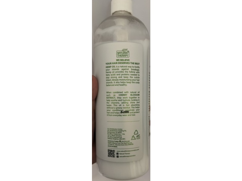Natural Therapy Hemp Conditioner, Cherry Blossom, 30.6 fl oz/907 mL