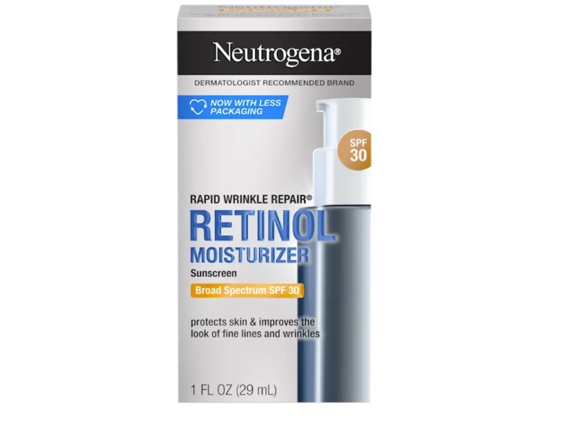 Neutrogena Rapid Wrinkle Repair Moisturizer Retinol Lotion, SPF 30, 1 fl oz/29 mL, Pack Of 2